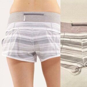 Lululemon  * Run: Speed Short Twisted Stripe Fossil / White / Metallic Silver